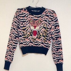 Bardot Jr. Roar Intarsia Contrast Trim Sweater Size 16